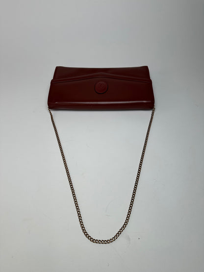 Vintage Cartier Leather Shoulder Bag Burgundy