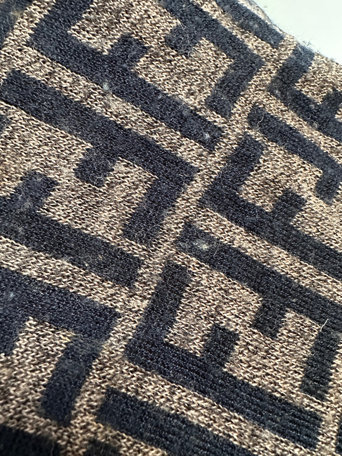 Fendi Iconic FF Monogram Knit Sweater Brown