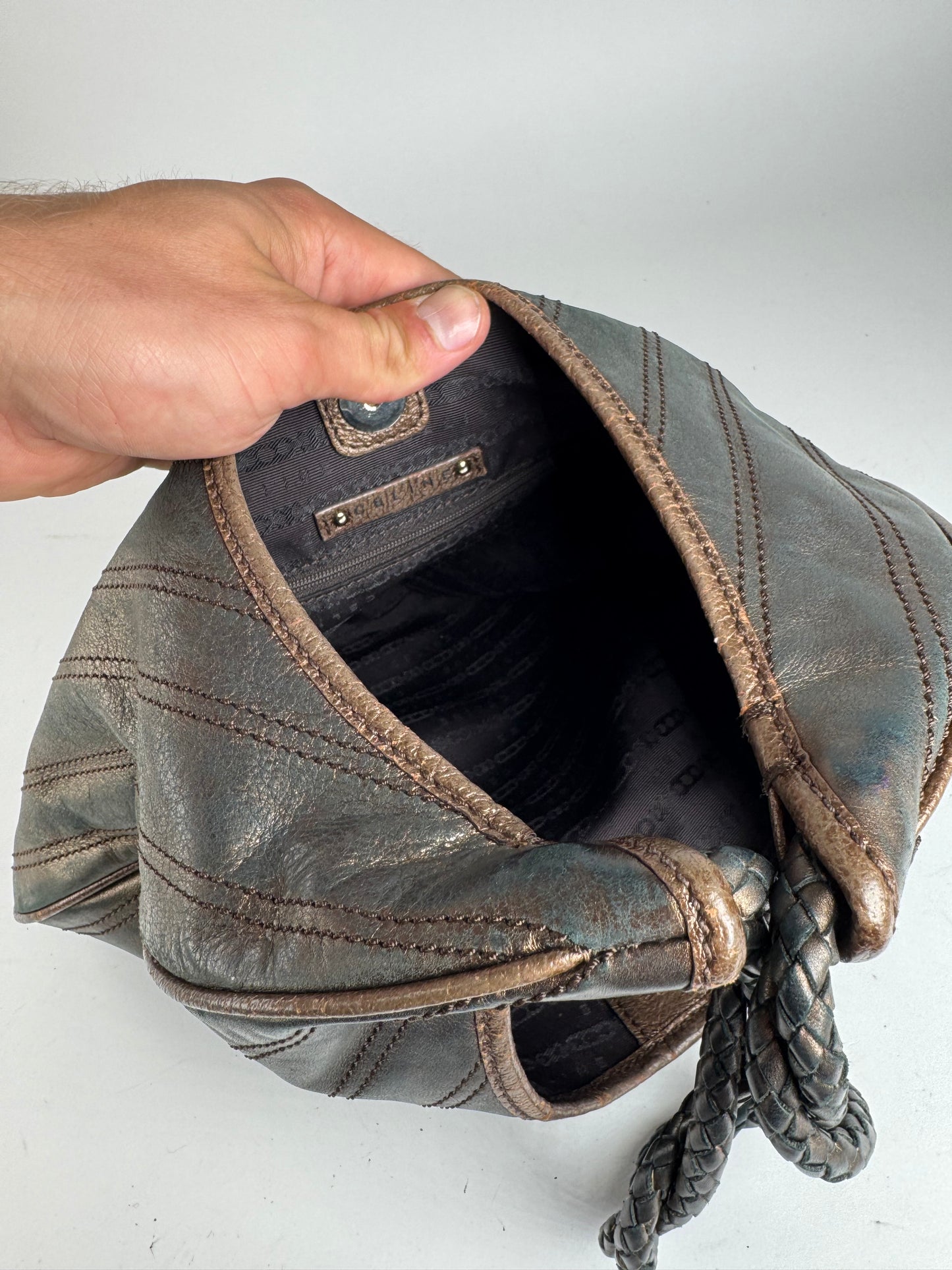 Sac en cuir vintage Céline marron bronze