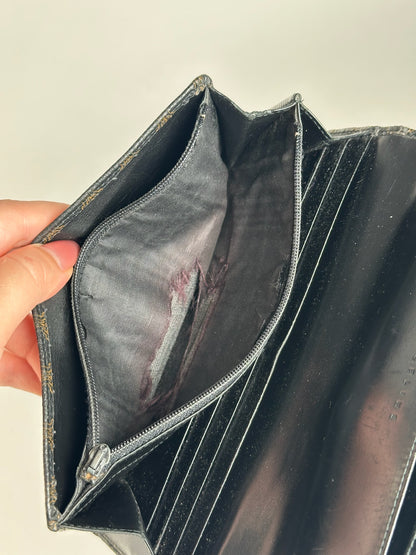 Portefeuille vintage en cuir monogramme Céline marron