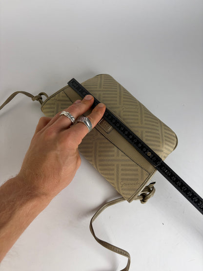 Vintage Givenchy 4G Monogram Flap Crossbody Bag Late 1980s Beige