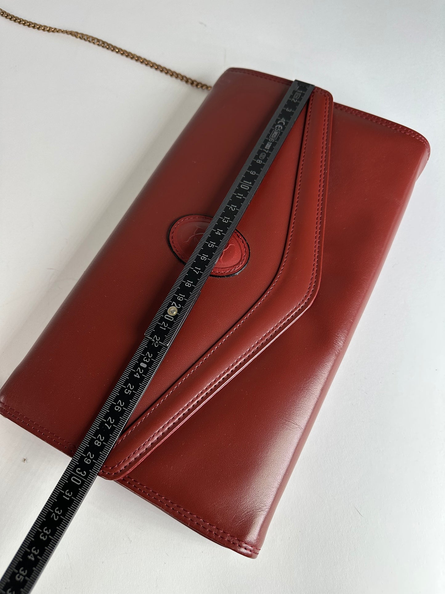Vintage Cartier Leather Shoulder Bag Burgundy