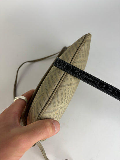 Vintage Givenchy 4G Monogram Flap Crossbody Bag Late 1980s Beige