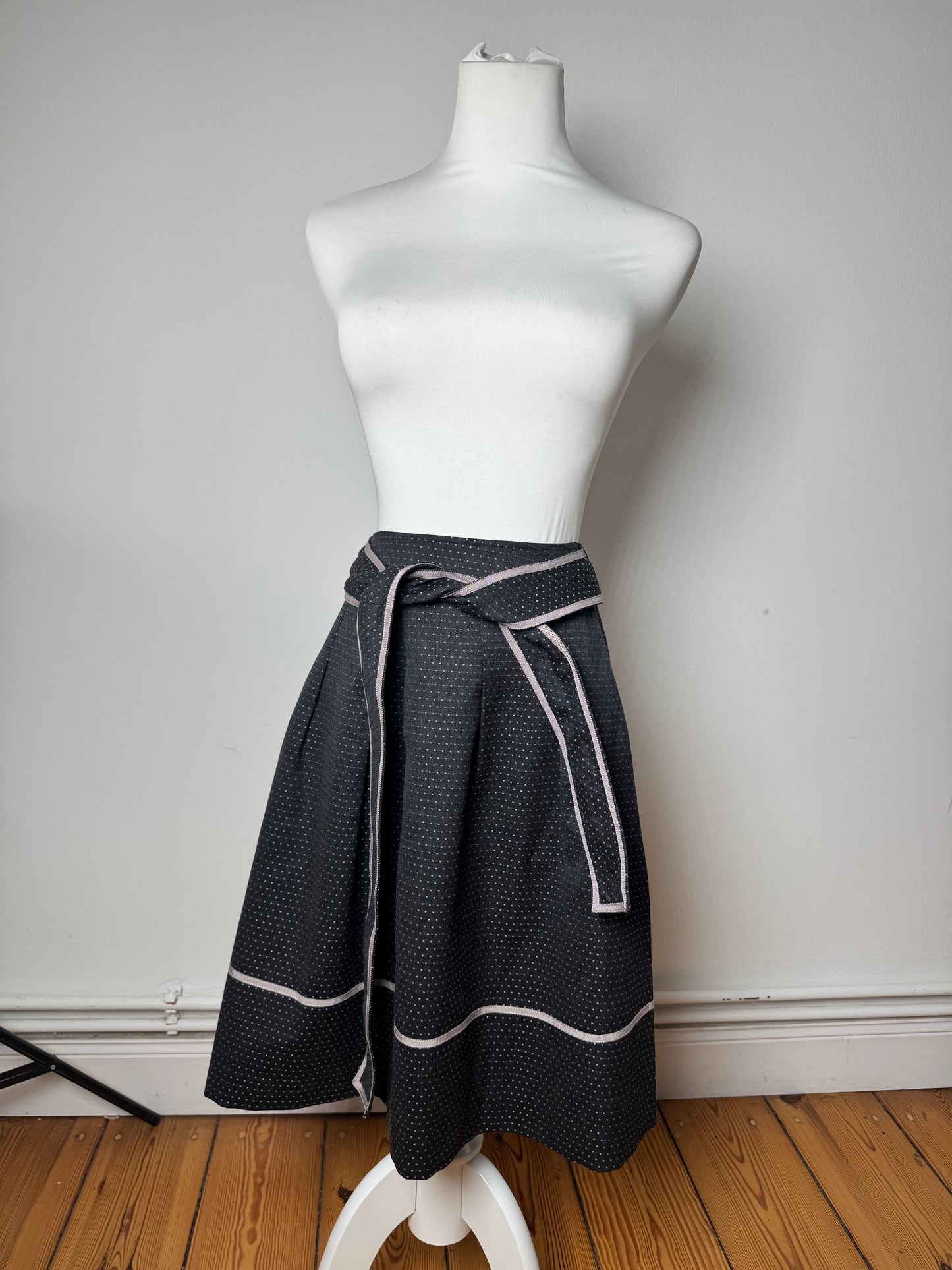 Vintage Courreges Skirt Black White 36/S