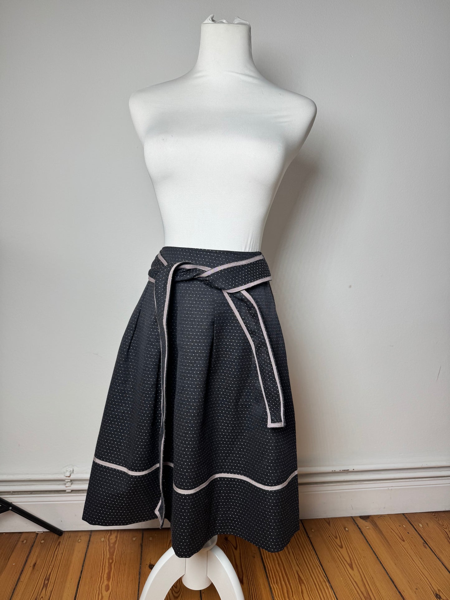 Vintage Courreges Skirt Black White 36/S