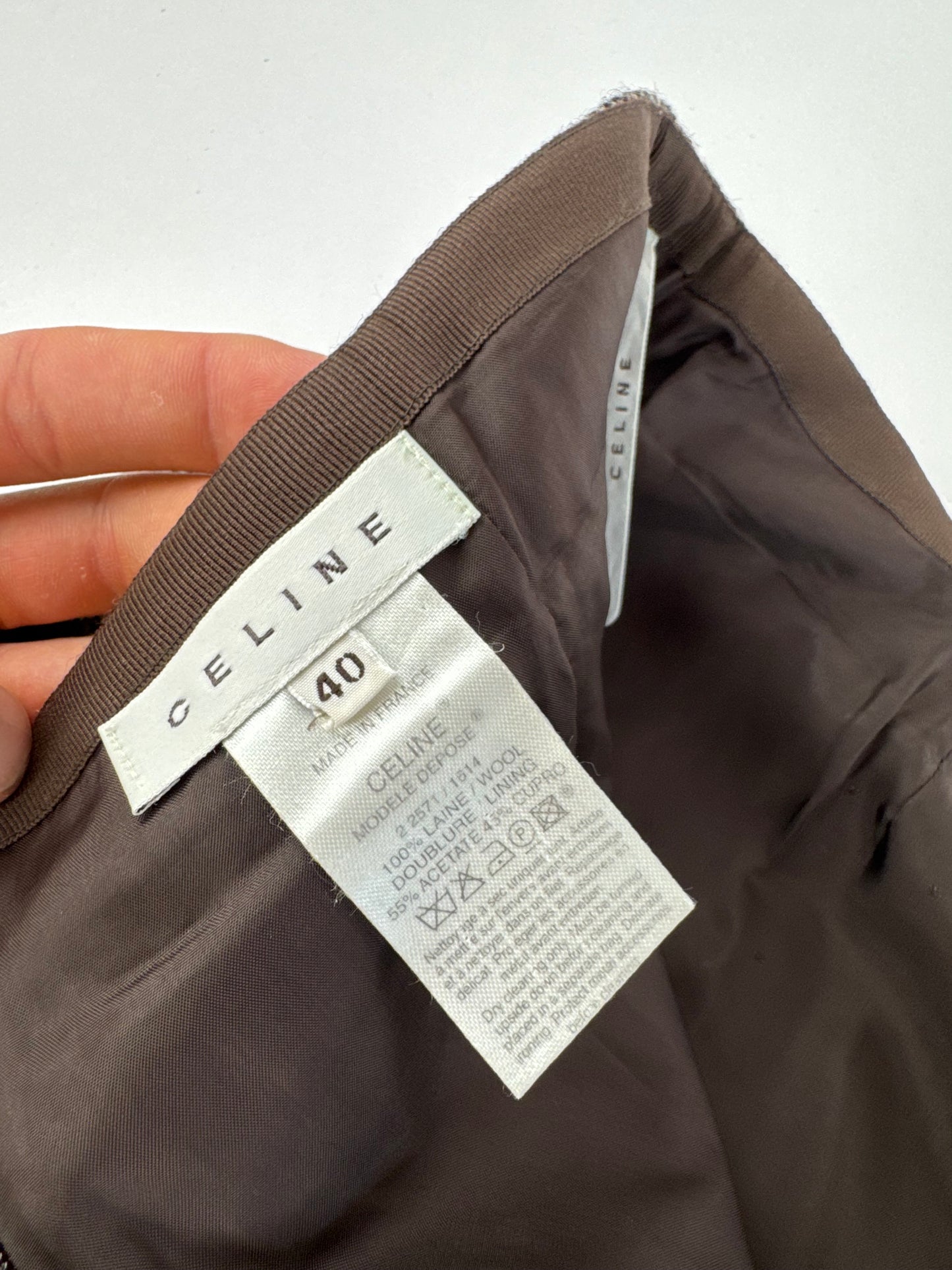 Vintage Celine Paris Wool Skirt 40