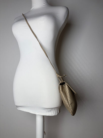 Vintage Givenchy 4G Monogram Flap Crossbody Bag Late 1980s Beige