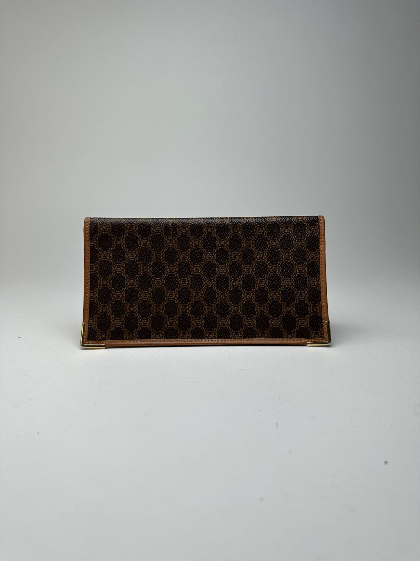 Vintage Celine Leather Monogram ID holder card holder brown