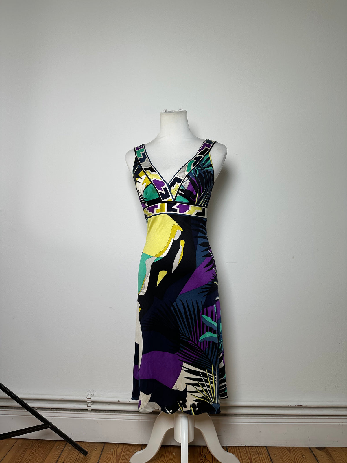 Vintage Pucci Silk Maxi Dress Early 2000s Multicolor S