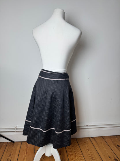 Vintage Courreges Skirt Black White 36/S