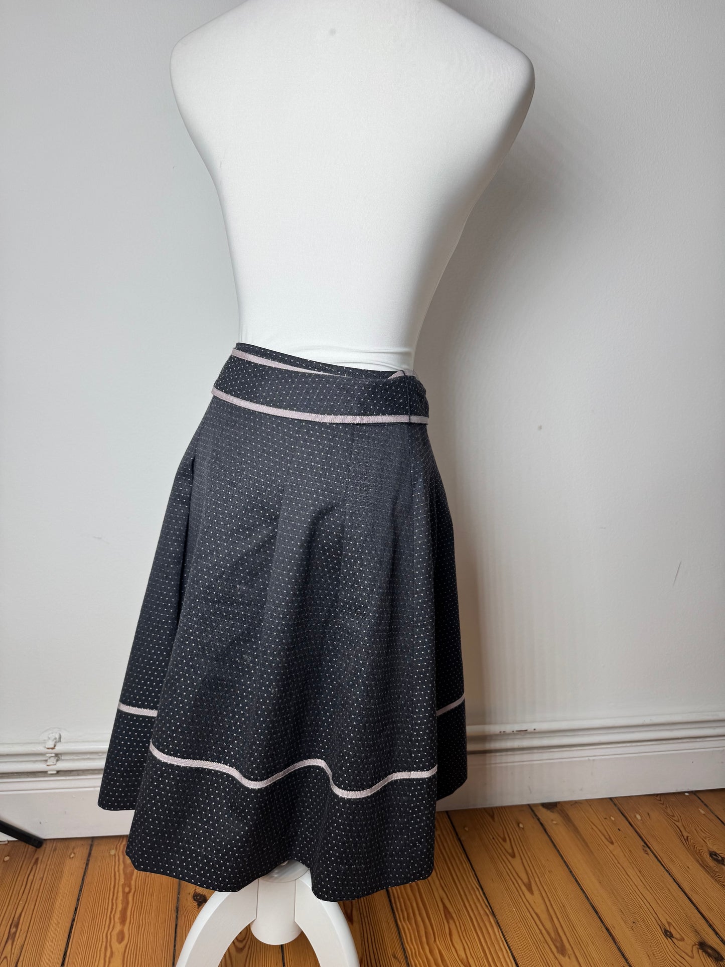 Vintage Courreges Skirt Black White 36/S