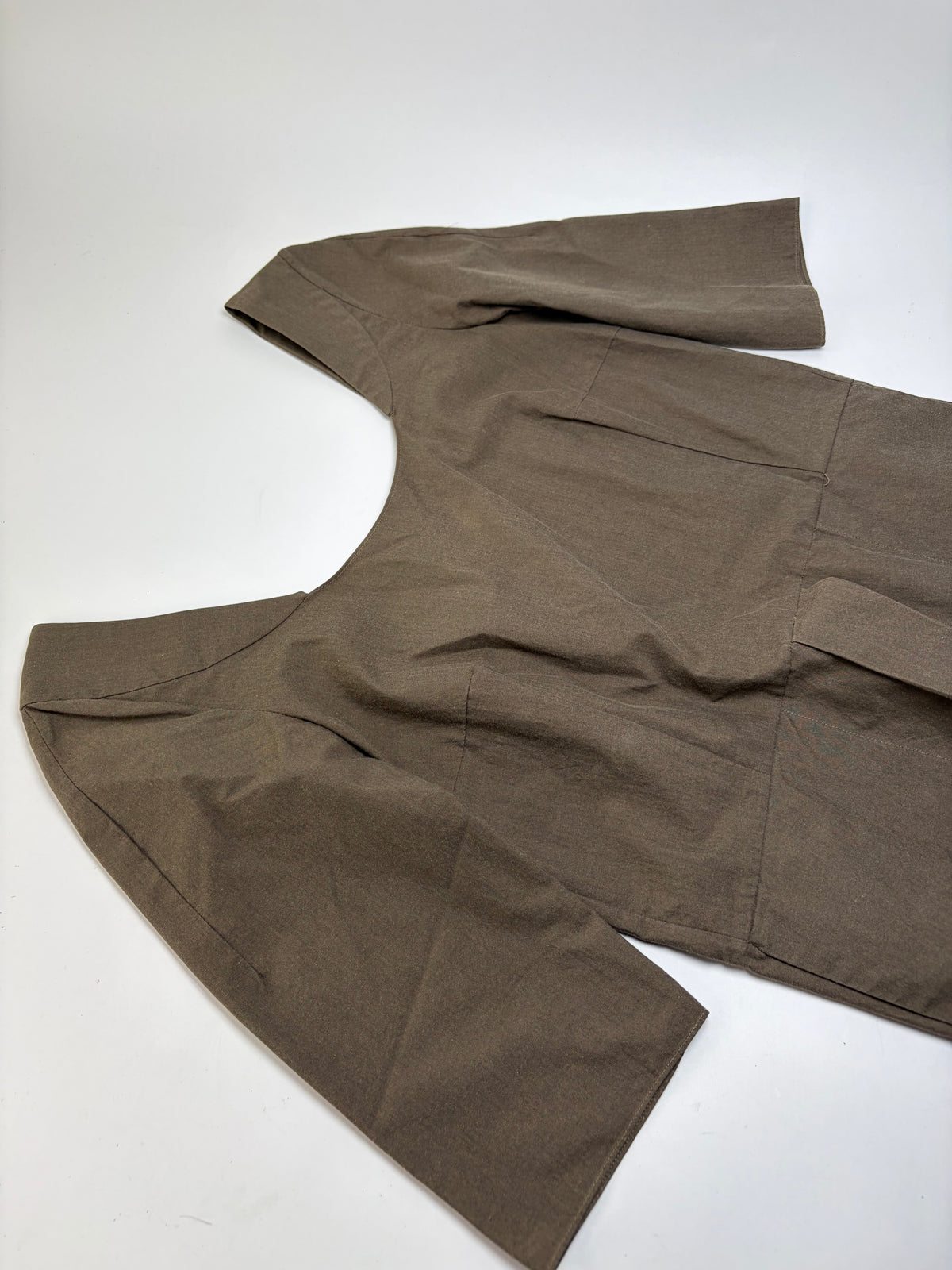 Vintage Marni Structured Cotton Midi Dress Brown c. Mid-2000s M