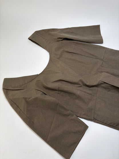 Vintage Marni Structured Cotton Midi Dress Brown c. Mid-2000s M