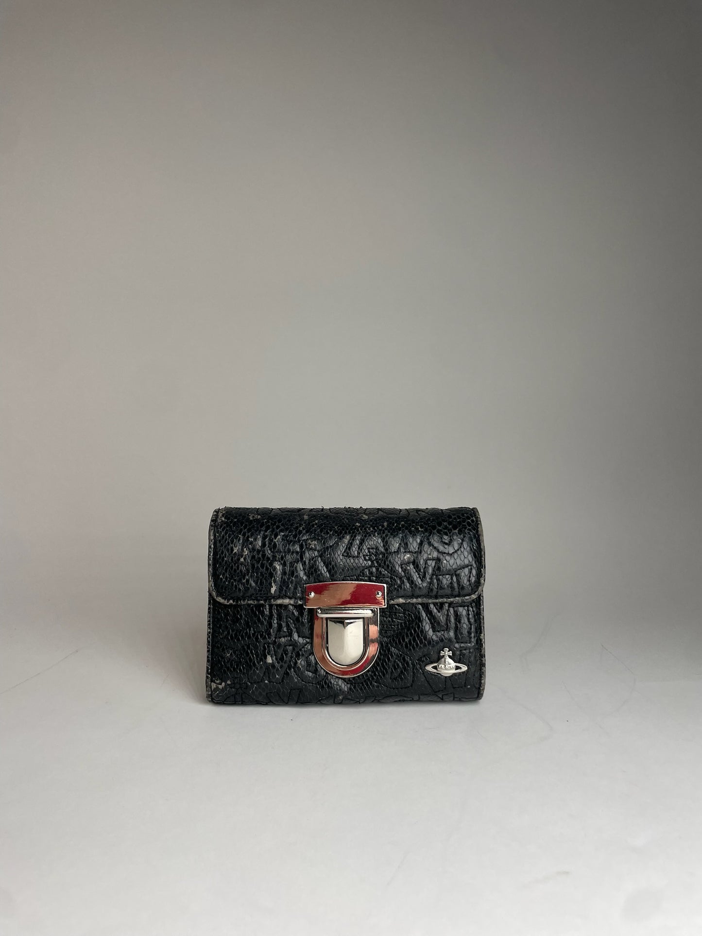 Vintage Vivienne Westwood Vegan Leather Monogram Wallet Black