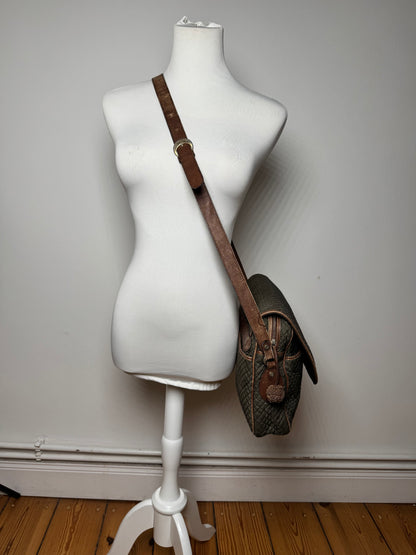 Vintage Bottega Veneta Canvas Leather Puffer 2Way Bag Khaki Brown