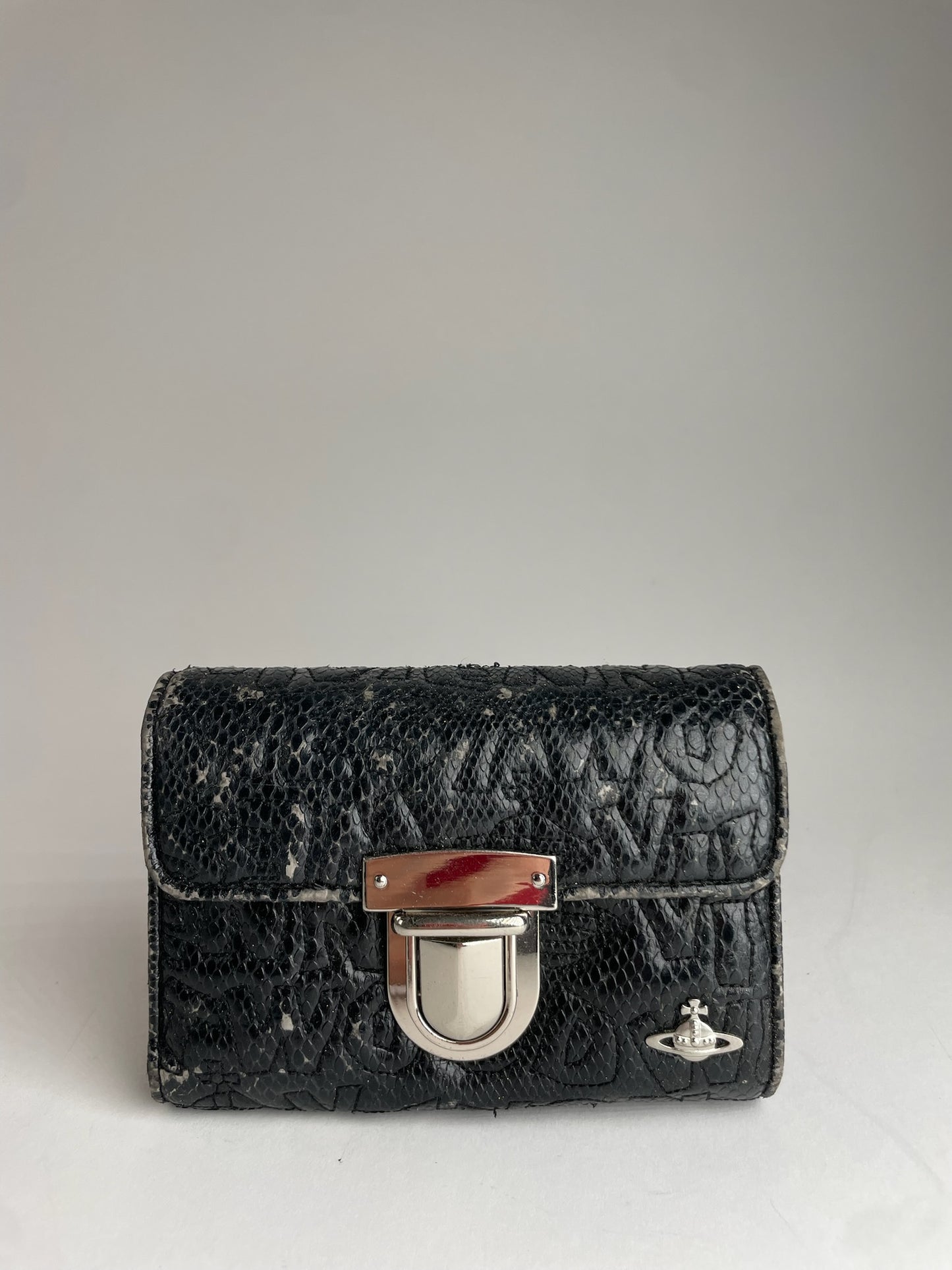 Vintage Vivienne Westwood Vegan Leather Monogram Wallet Black