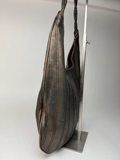 Sac en cuir vintage Céline marron bronze