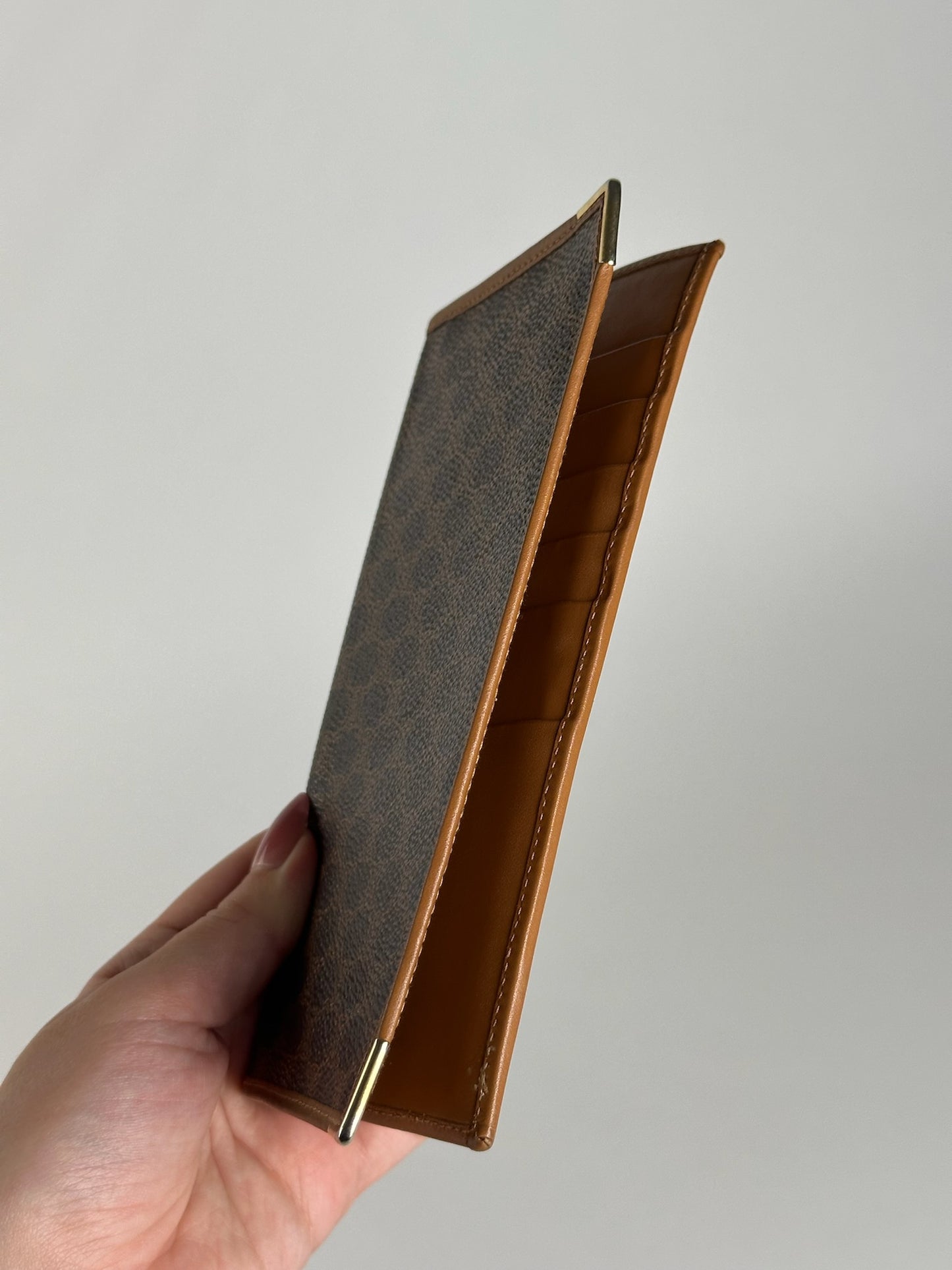 Vintage Celine Leather Monogram ID holder card holder brown