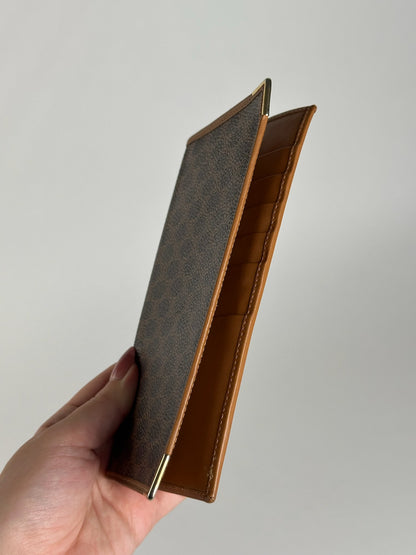 Vintage Celine Leather Monogram ID holder card holder brown