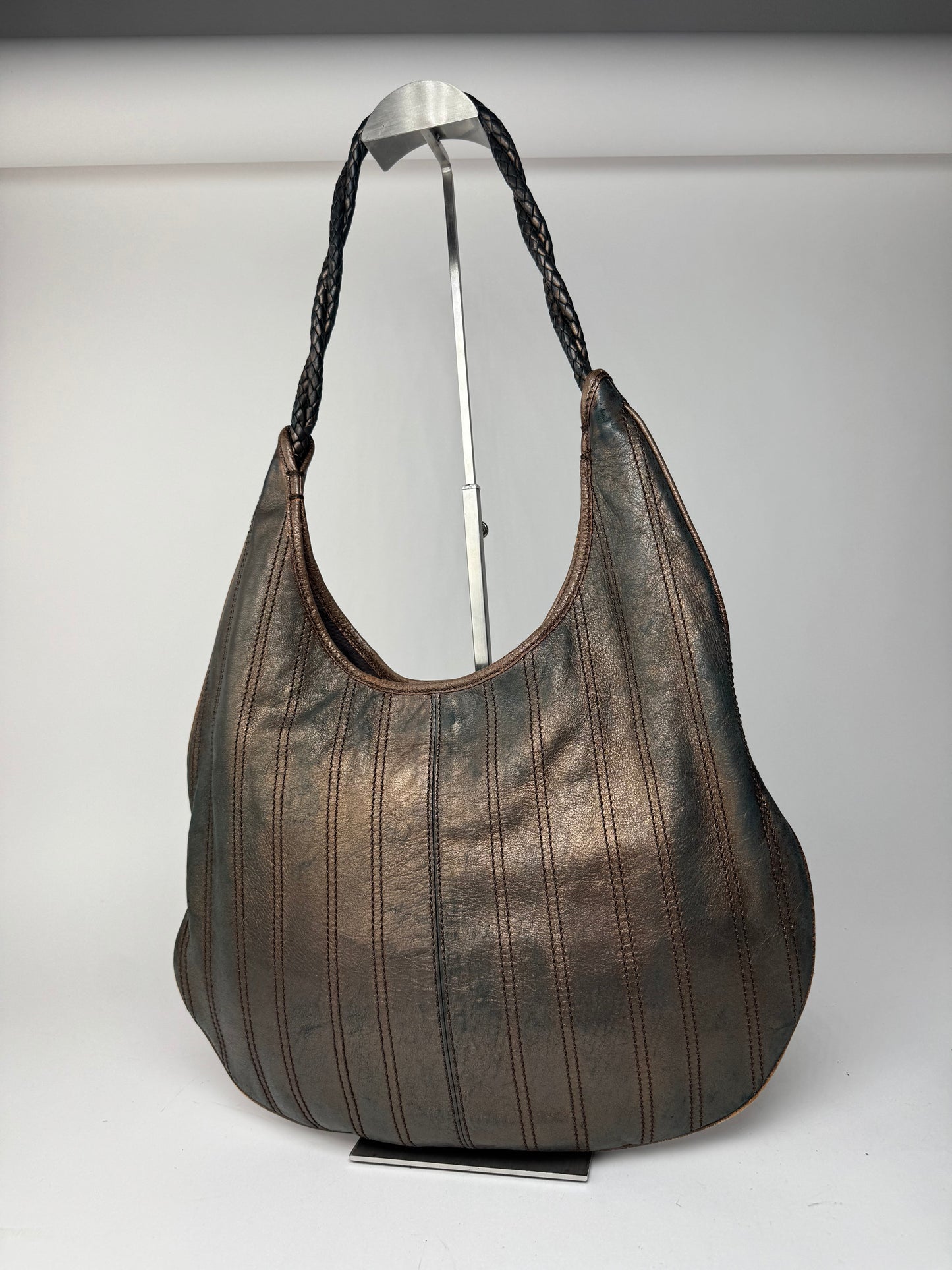 Sac en cuir vintage Céline marron bronze