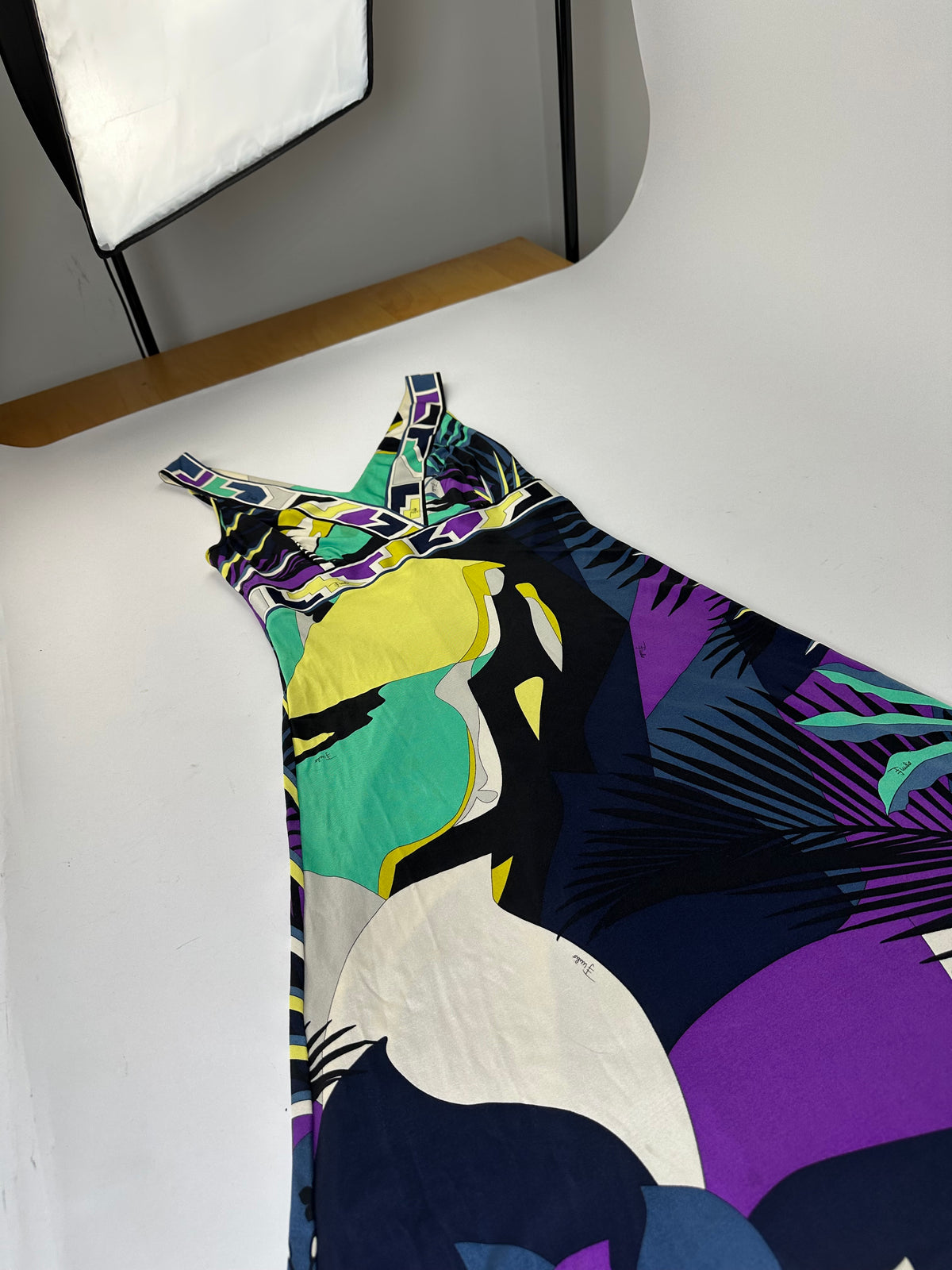 Vintage Pucci Silk Maxi Dress Early 2000s Multicolor S