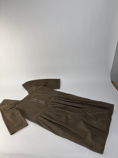 Vintage Marni Structured Cotton Midi Dress Brown c. Mid-2000s M