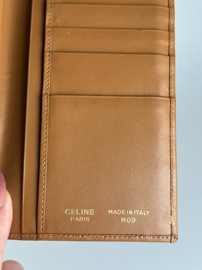 Vintage Celine Leather Monogram ID holder card holder brown