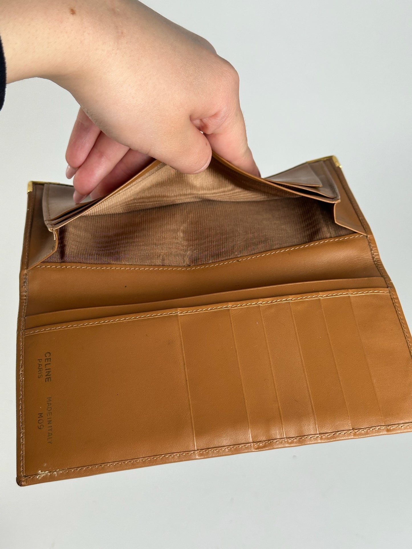 Vintage Celine Leather Monogram ID holder card holder brown