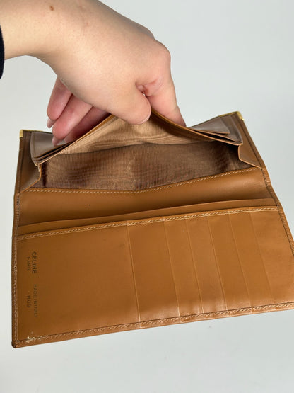 Vintage Celine Leather Monogram ID holder card holder brown