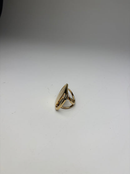 Vintage Ferragamo Logo Engraved Ring Gold Metal
