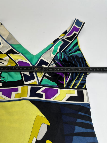 Vintage Pucci Silk Maxi Dress Early 2000s Multicolor S
