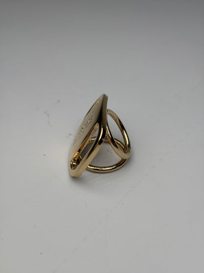 Vintage Ferragamo Logo Engraved Ring Gold Metal
