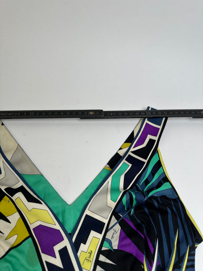 Vintage Pucci Silk Maxi Dress Early 2000s Multicolor S