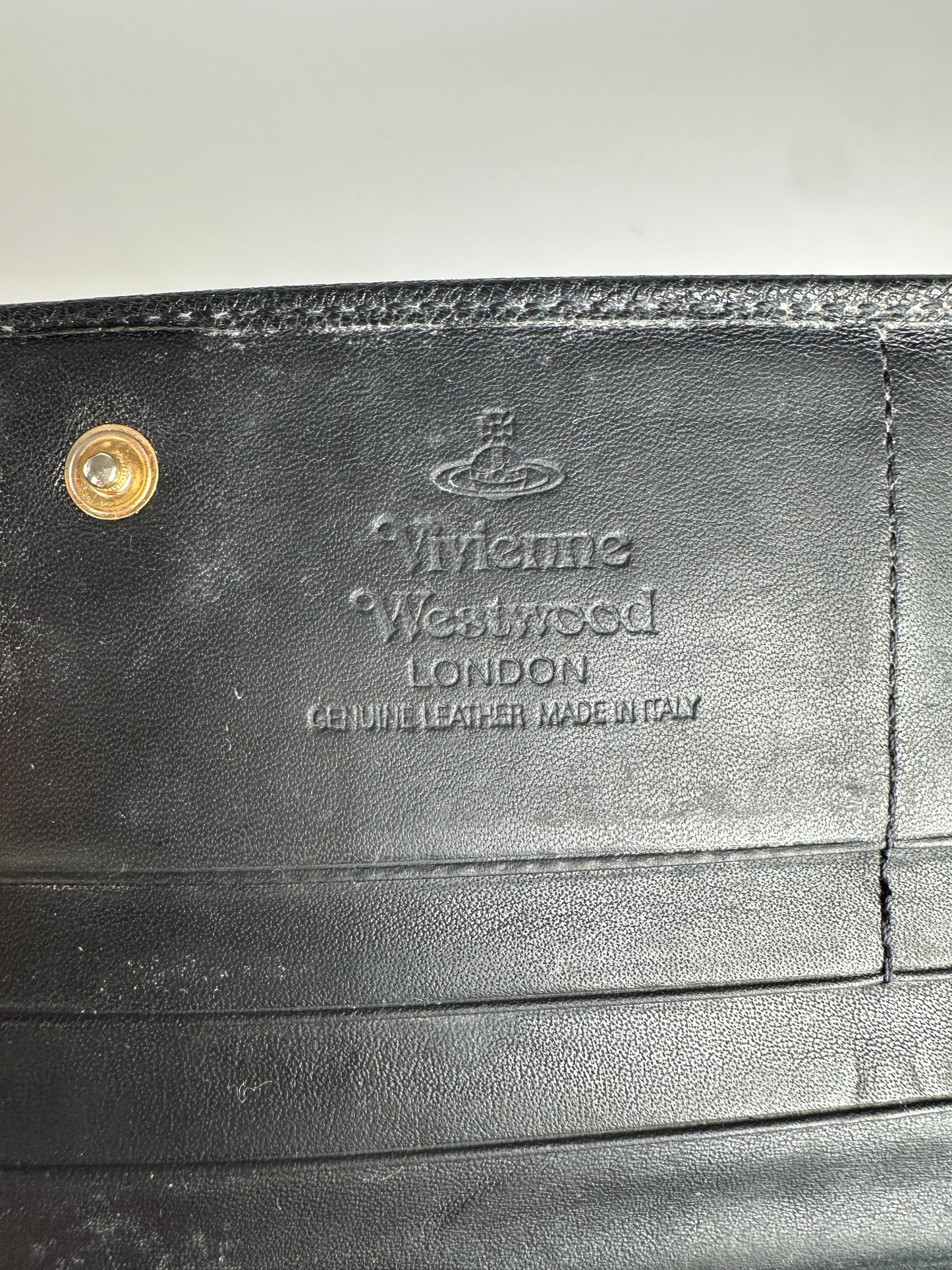 Vintage Vivienne Westwood Crocodile Emblossed Leather Wallet Black