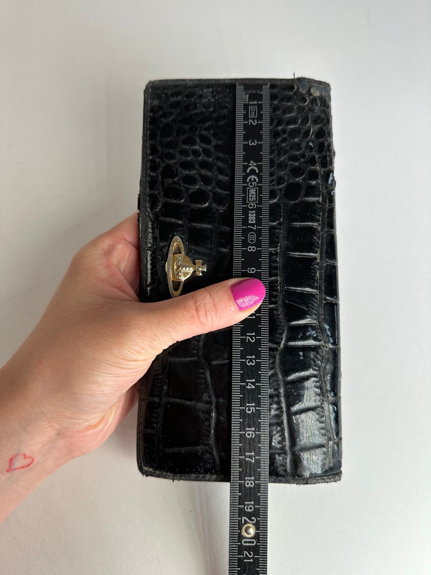 Vintage Vivienne Westwood Crocodile Emblossed Leather Wallet Black
