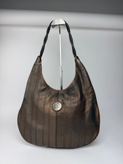 Sac en cuir vintage Céline marron bronze