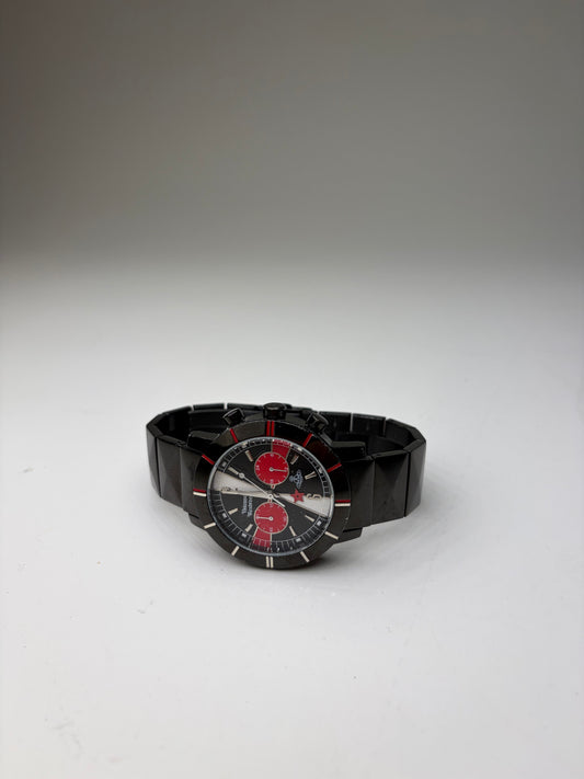 Vintage Vivienne Westwood Stainless Steel Rubber Watch Black Red