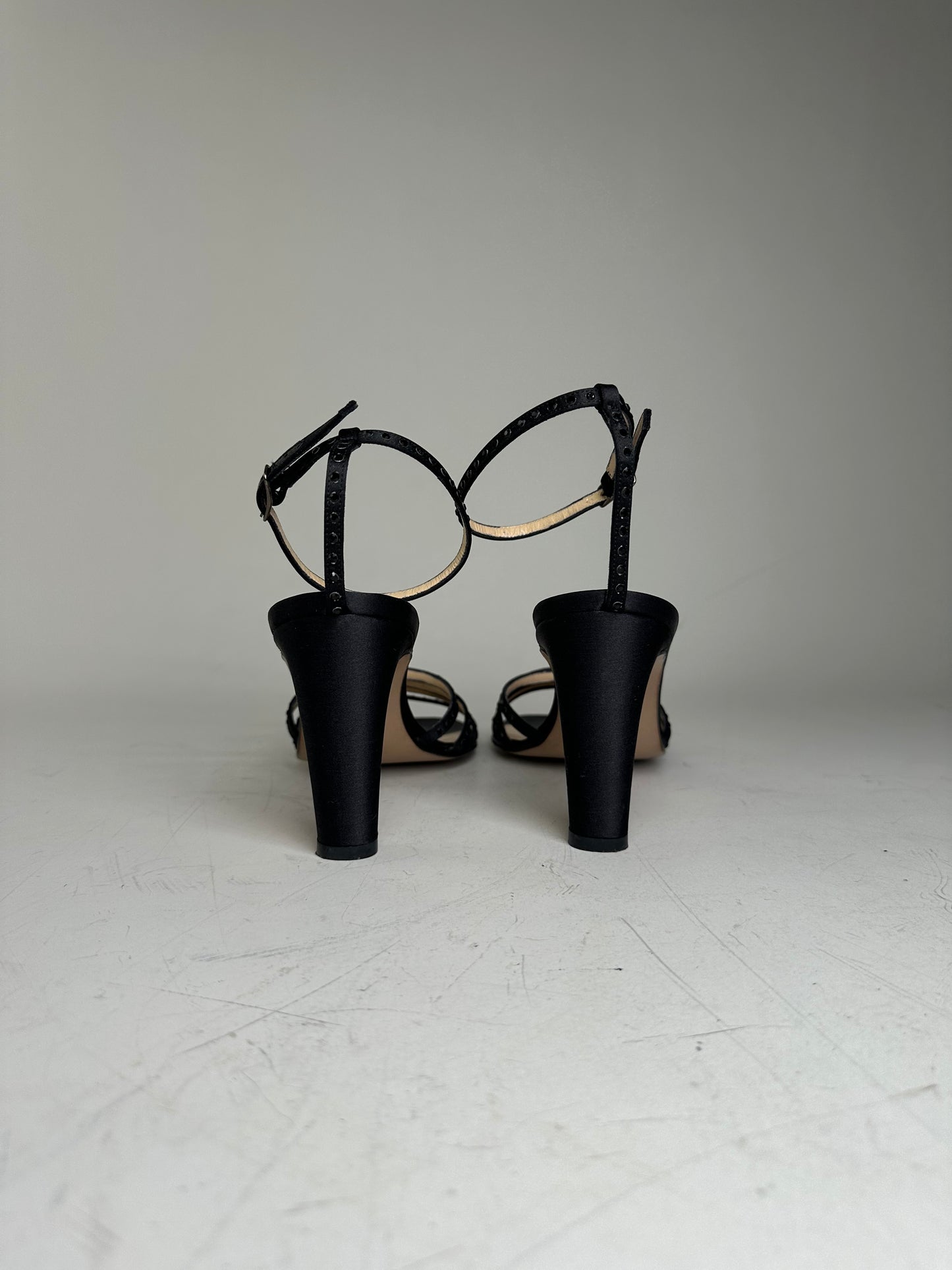 Vintage Bottega Veneta Suede Leather High Heels Black