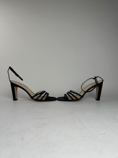 Vintage Bottega Veneta Suede Leather High Heels Black