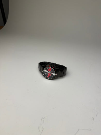 Vintage Vivienne Westwood Stainless Steel Rubber Watch Black Red