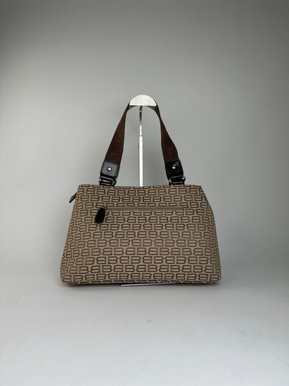 Balenciaga Beige Canvas Leather Monogram Tote Bag