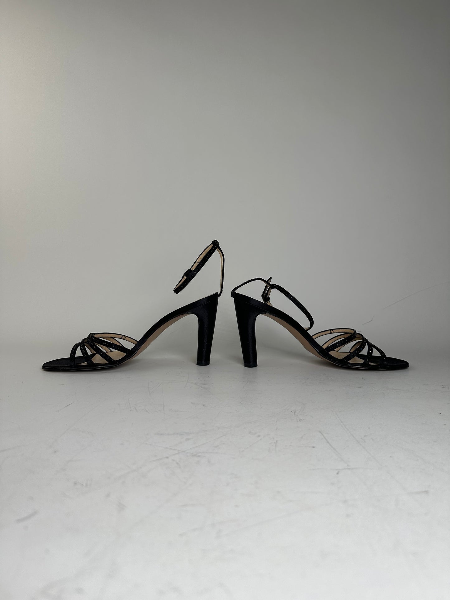 Vintage Bottega Veneta Suede Leather High Heels Black