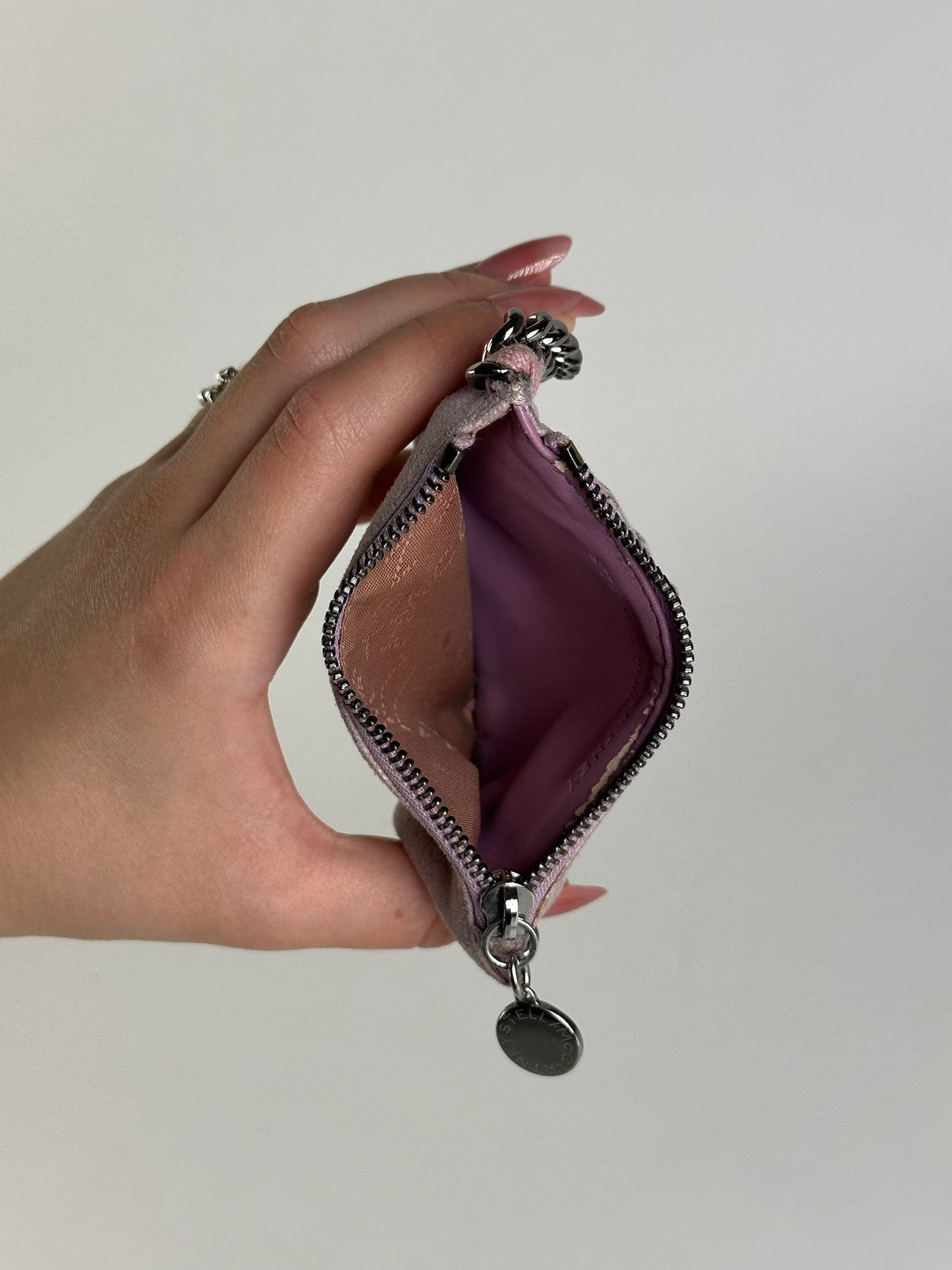 Porte-cartes vintage Stella Mc Cartney en cuir vegan violet