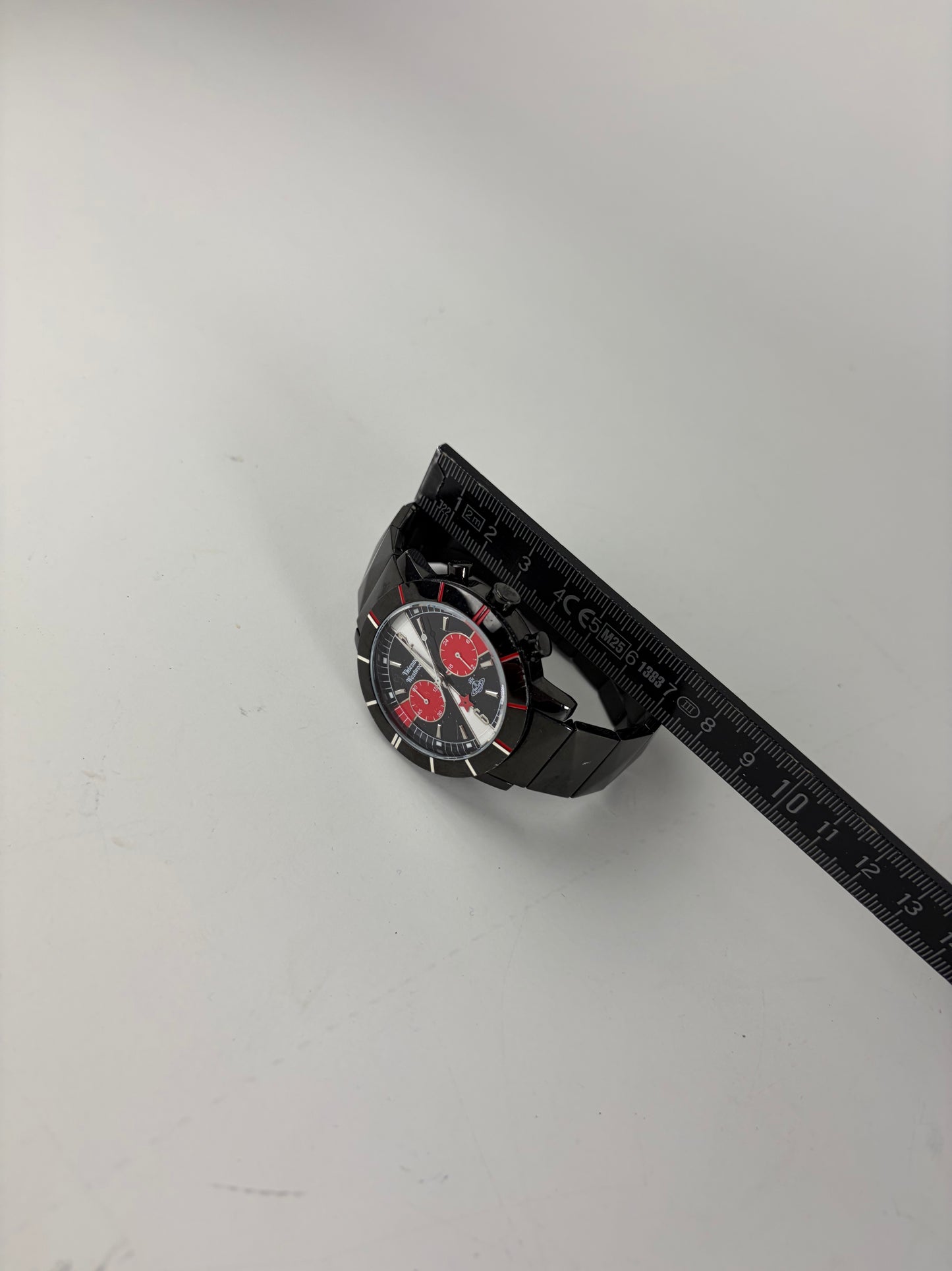 Vintage Vivienne Westwood Stainless Steel Rubber Watch Black Red