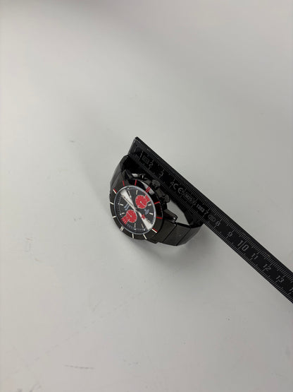 Vintage Vivienne Westwood Stainless Steel Rubber Watch Black Red