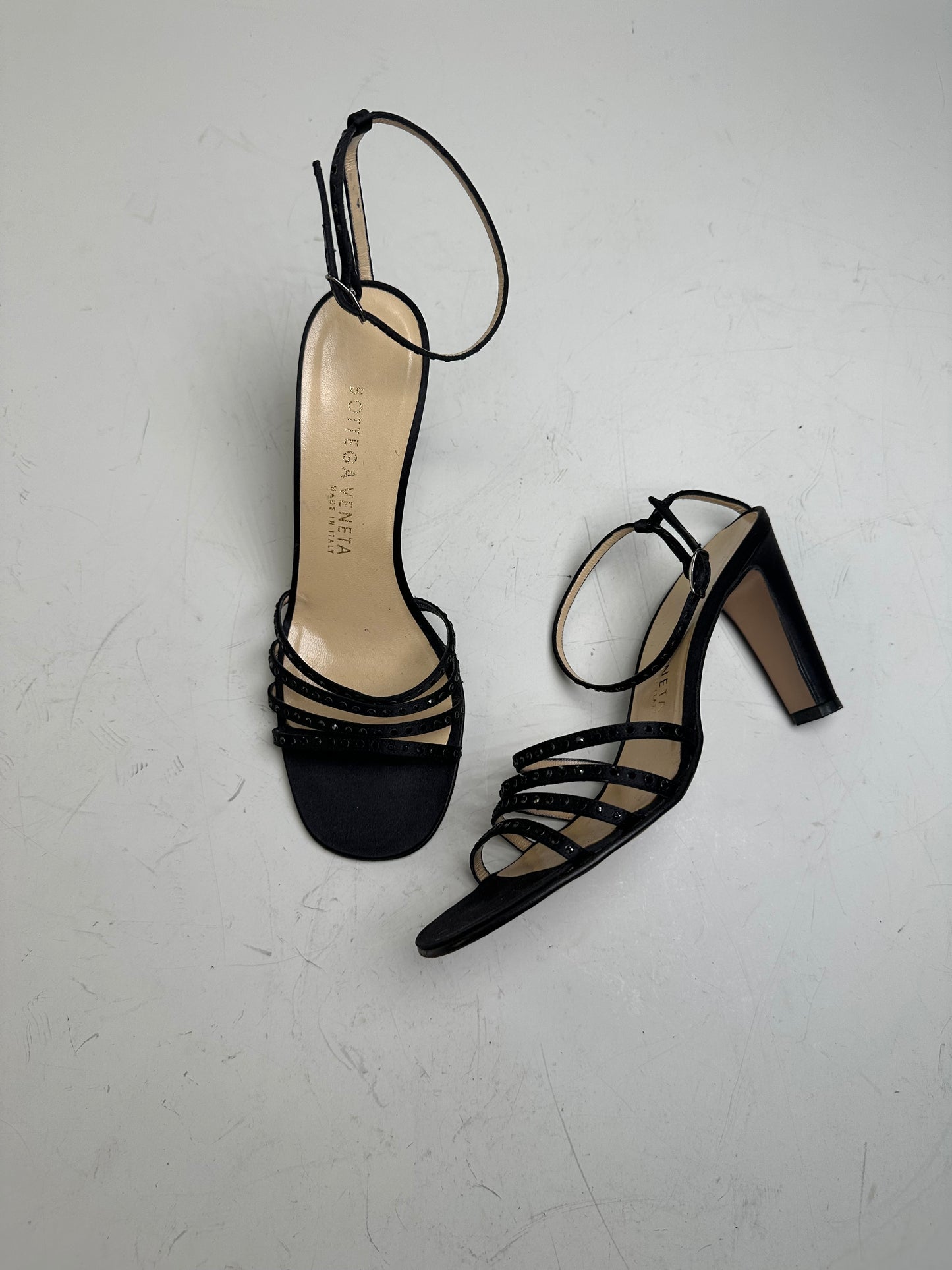 Vintage Bottega Veneta Suede Leather High Heels Black