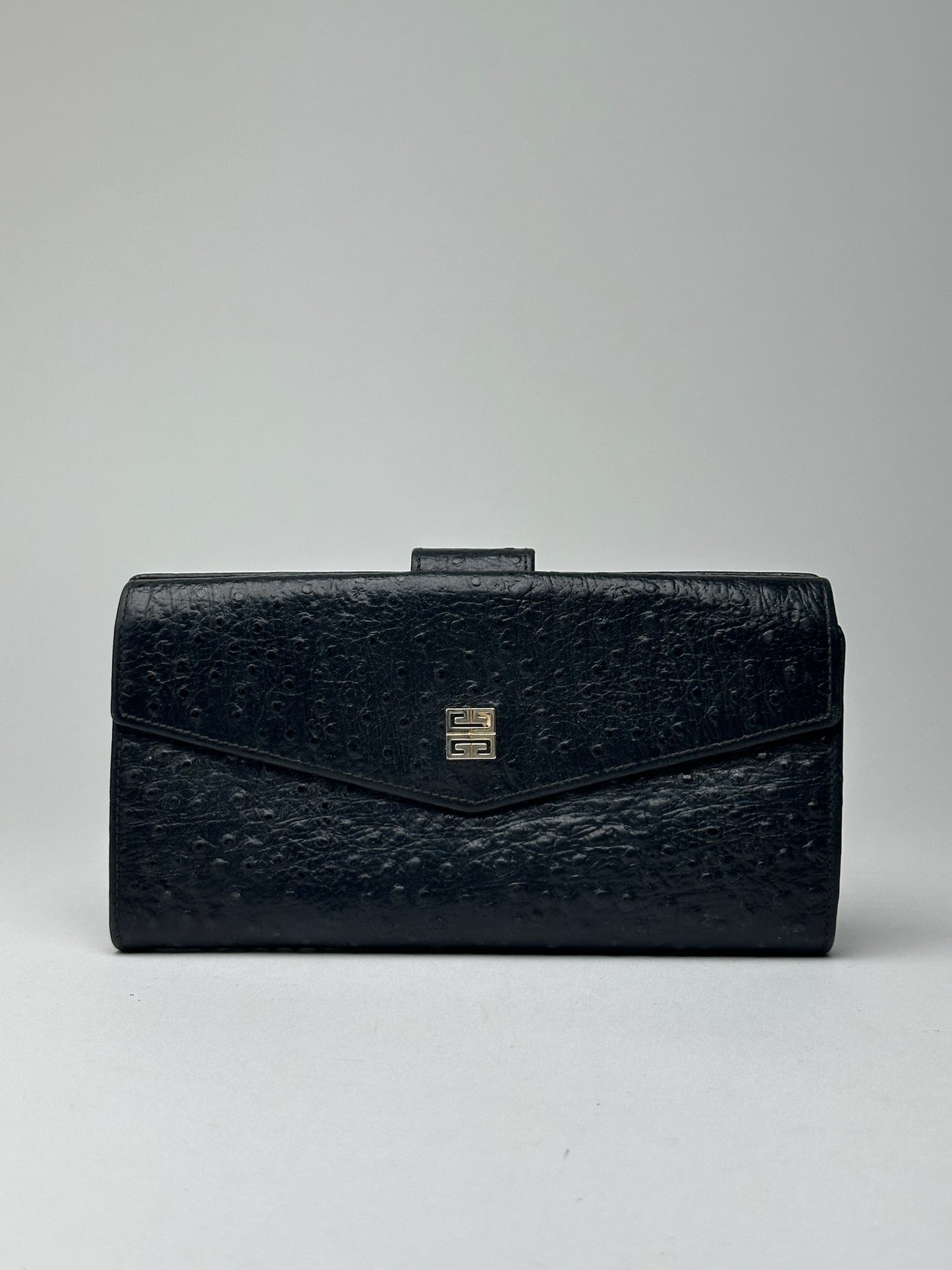 Vintage Givenchy Ostrich leather wallet black