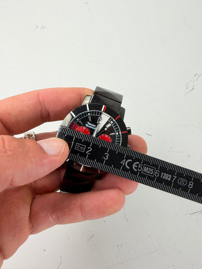 Vintage Vivienne Westwood Stainless Steel Rubber Watch Black Red