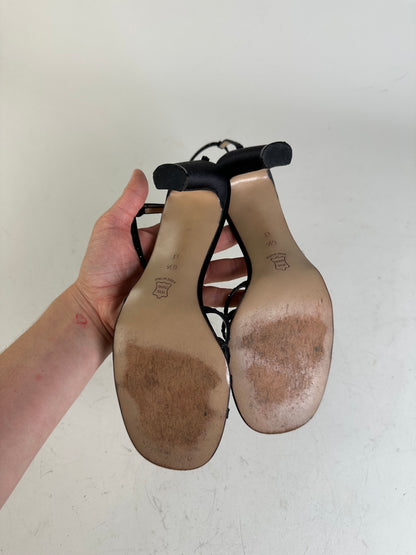 Vintage Bottega Veneta Suede Leather High Heels Black