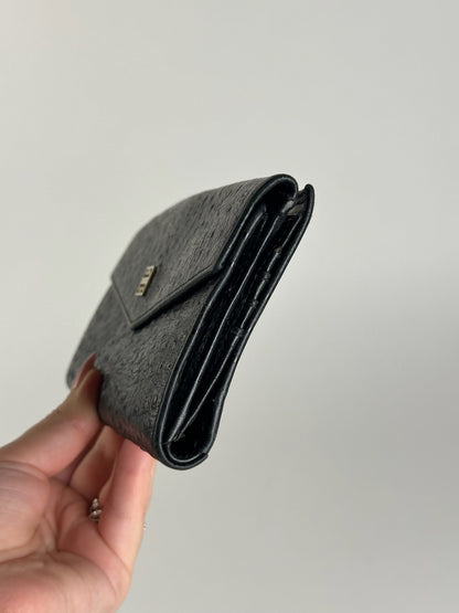 Vintage Givenchy Ostrich leather wallet black